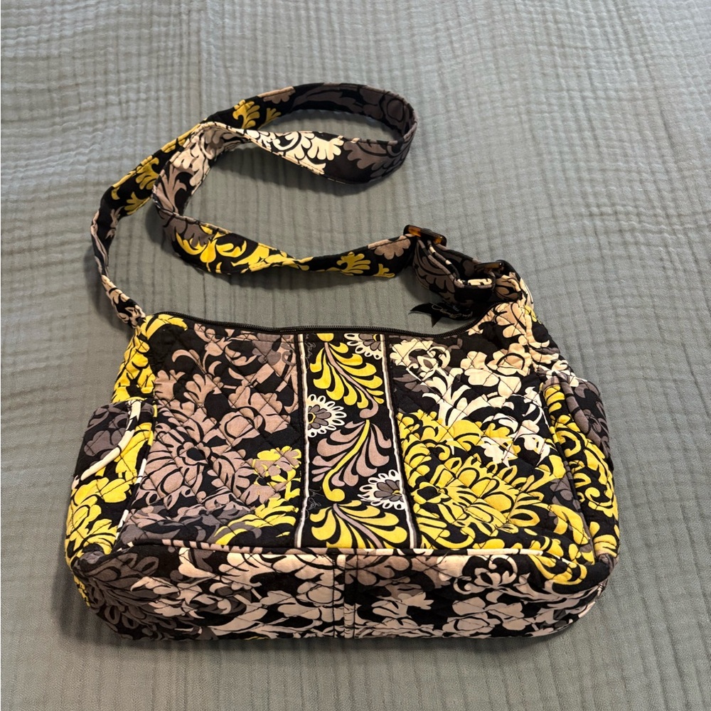Vera Bradley Yellow and Black Floral Crossbody Bag
